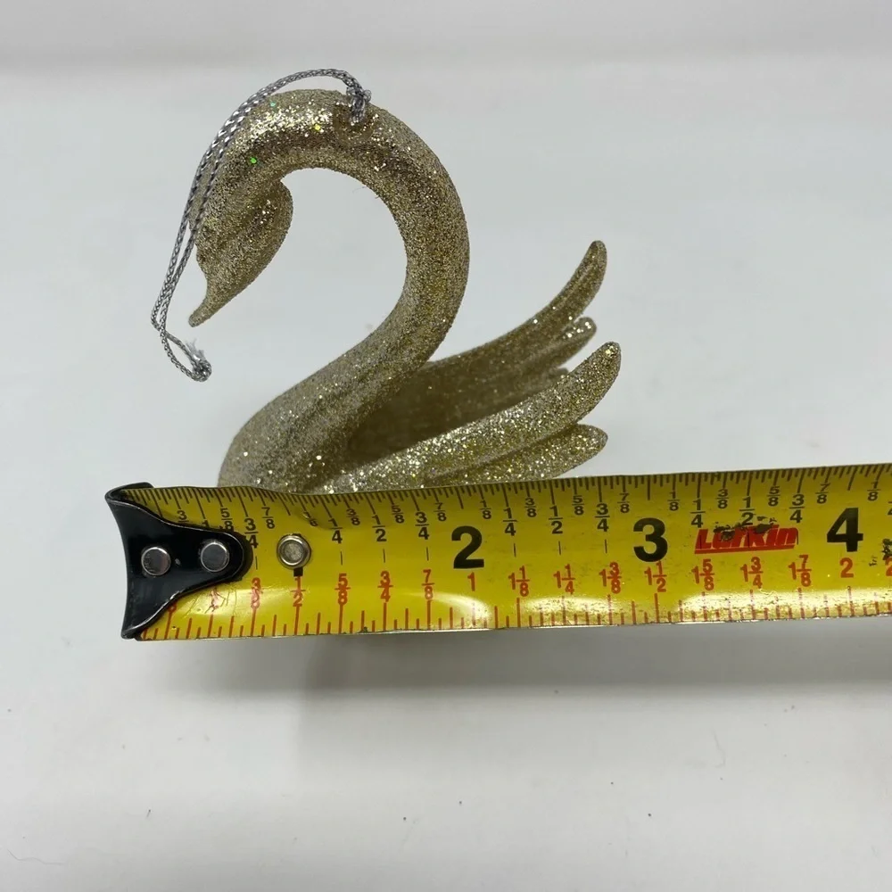 Gold Glitter Swan Holiday Ornament